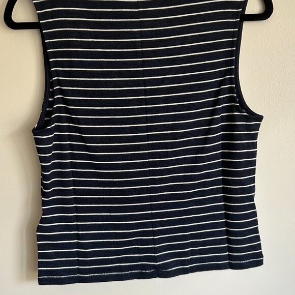 Rag & Bone Striped Knit Button Front Tank Top NWT Navy White L - Picture 7 of 10